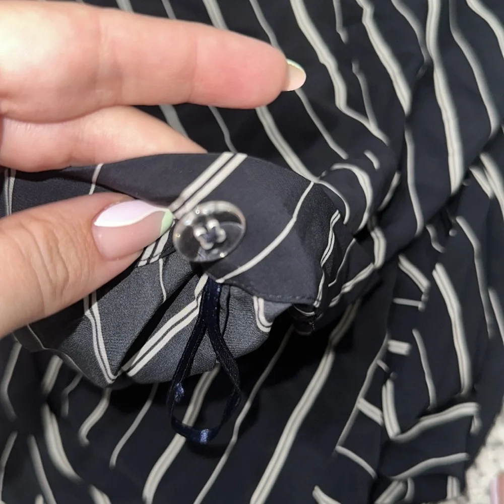 Joie navy blue and white stripped wrap around midi skirt